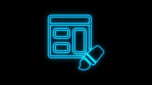 Glowing neon web designer sign animation on a black background.