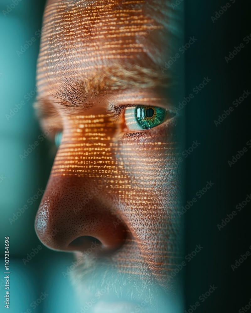 Poster digital insights in technology analyzing data visualization indoor workspace close-up perspective in