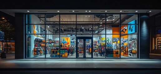 Modern retail store showcasing outdoor gear and accessories.