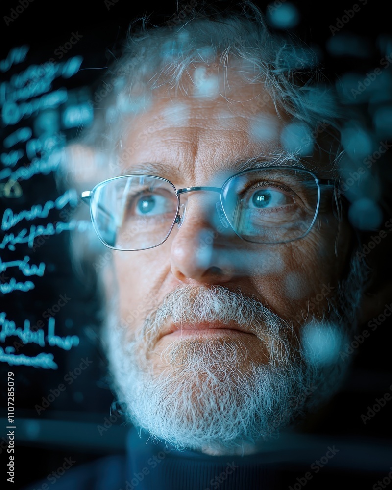 Poster innovative tech insights laboratory portrait intellectual environment close-up view futuristic conce