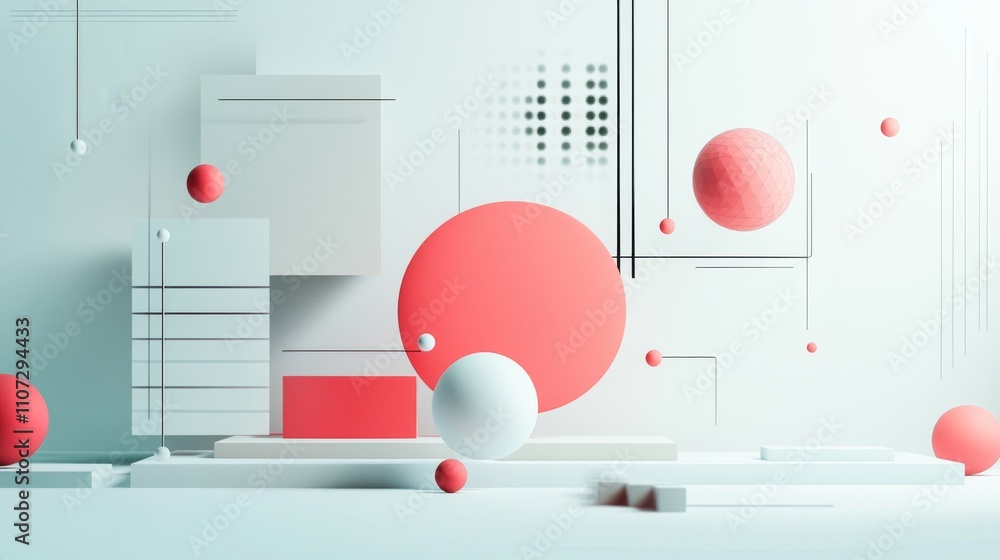 Poster virtual 3d element with circles, hexagons, triangles, lines, squares, rectangles. modern logo in cyb