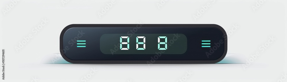 Poster a sleek digital display showing the time 