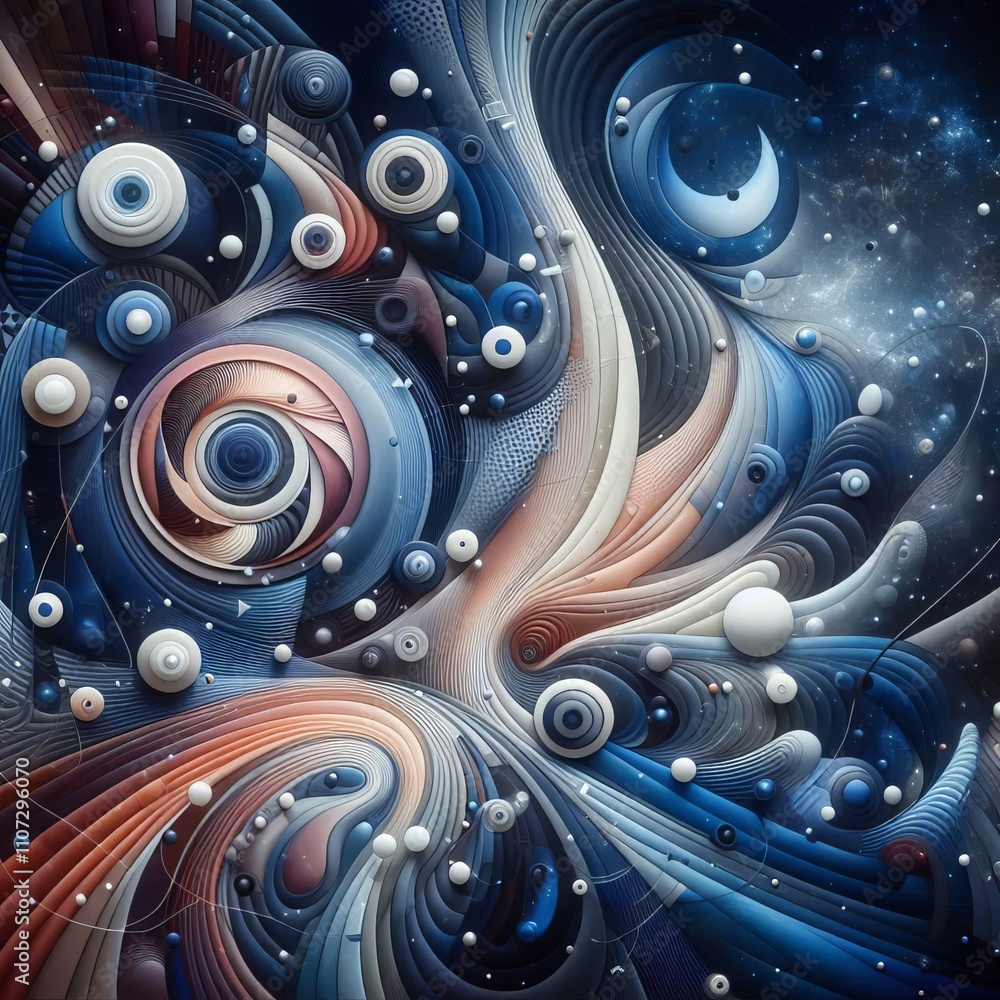 Poster abstract focus on shapes and colors rather than representation