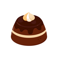 Vector of delicious chocolate cake with cream topping