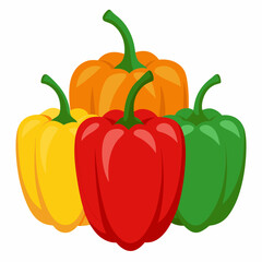 red sweet pepper Capsicum With Vector