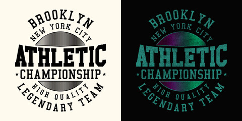 Obraz premium Brooklyn New York City College varsity slogan typographic vector graphic