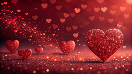 Red hearts background