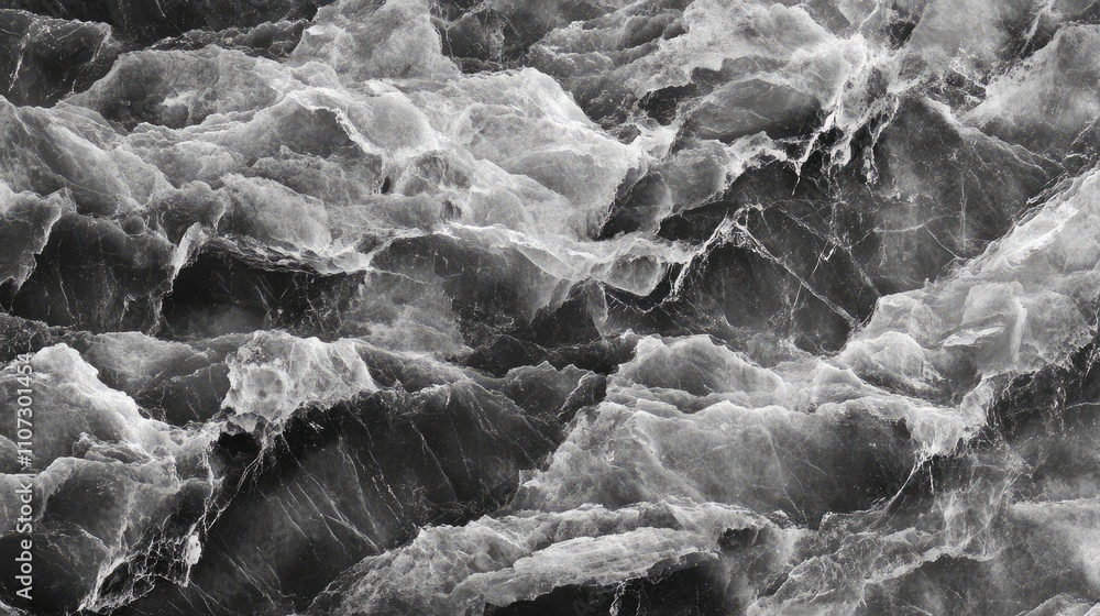 Aufkleber abstract view of dark, turbulent ocean waves creating a dramatic pattern.