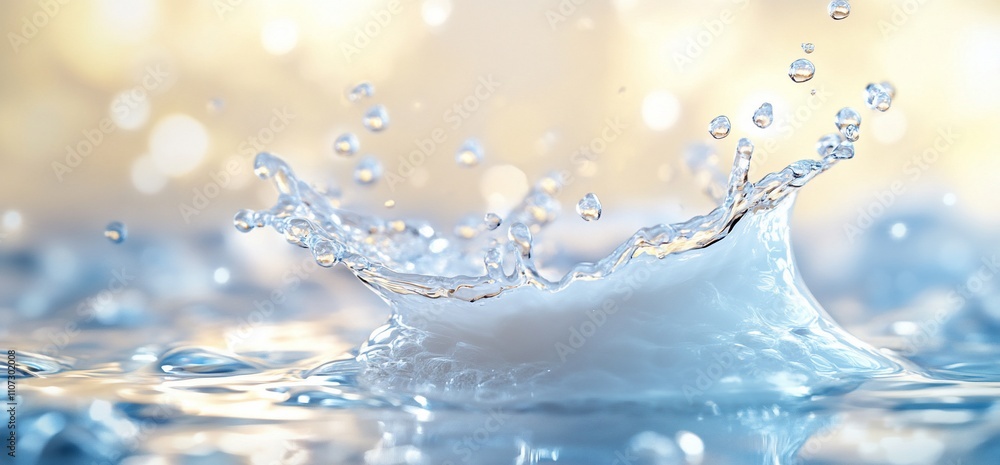 Poster a dynamic splash of water creates an artistic visual effect.