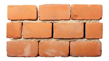 Obraz premium Red bricks on white or transparent background, PNG