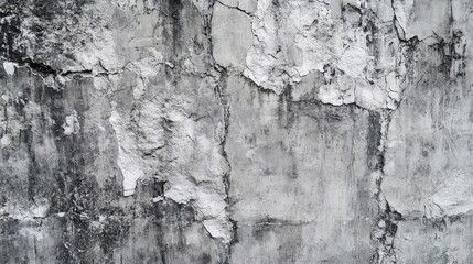 Obraz premium Aged, weathered concrete wall with visible cracks and peeling texture.