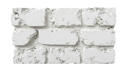 White bricks on white or transparent background, PNG