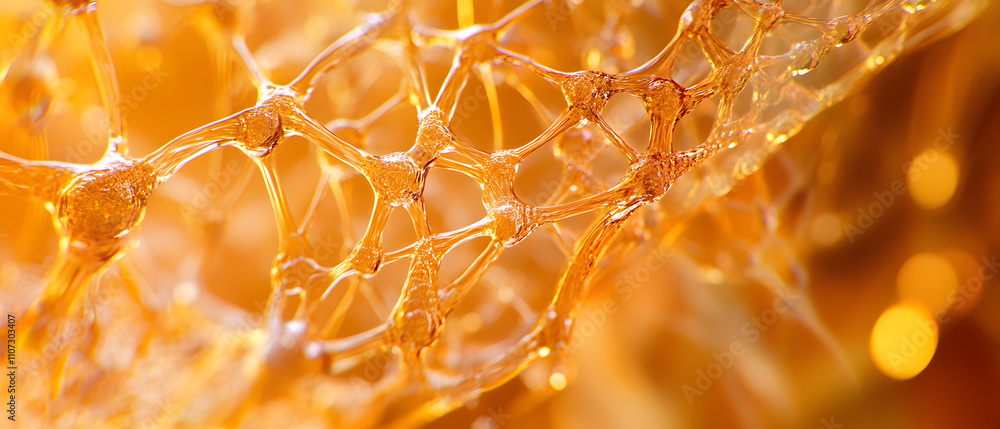 Aufkleber abstract golden network: intricate structure of interconnected nodes