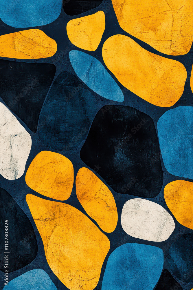 Aufkleber dynamic abstract design with bold colorful patterns and geometric shapes for modern graphic creativi
