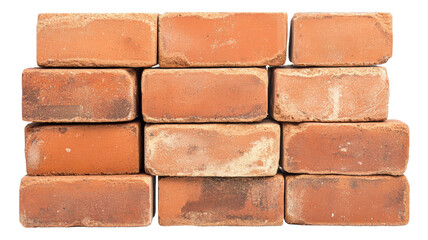 Obraz premium Red bricks on white or transparent background, PNG