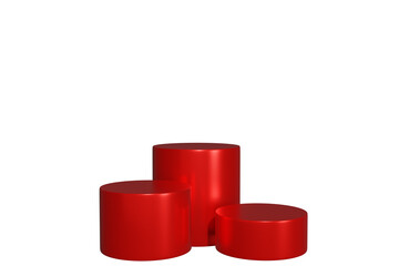 red podium color 3D, white 