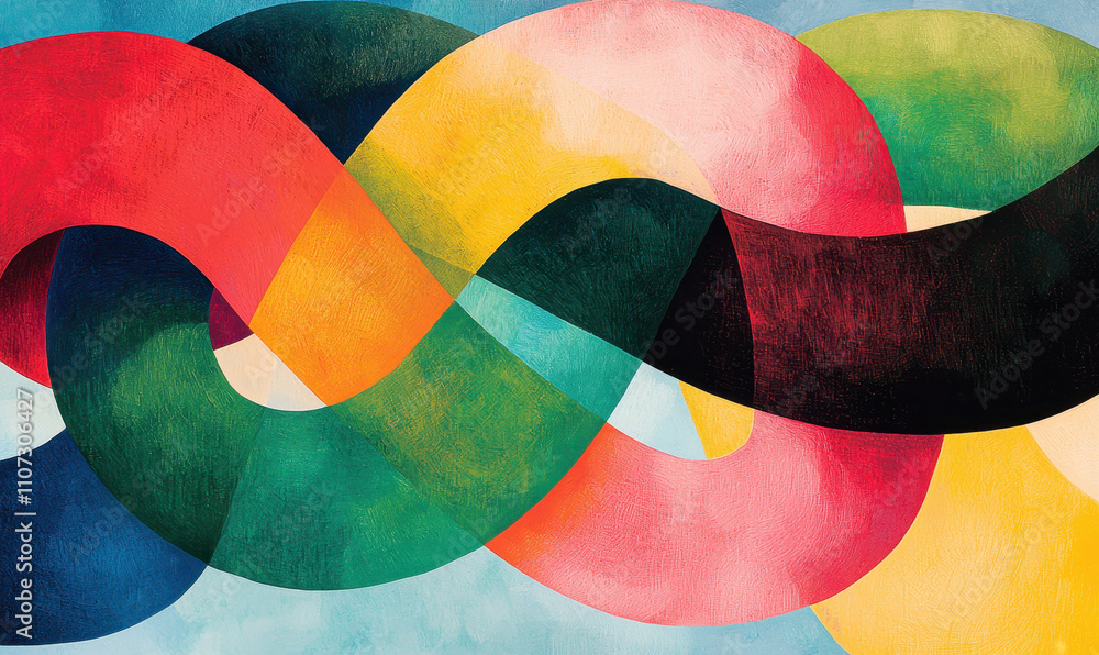 Poster vibrant abstract pattern: a colorful journey through contemporary design and dynamic shapes