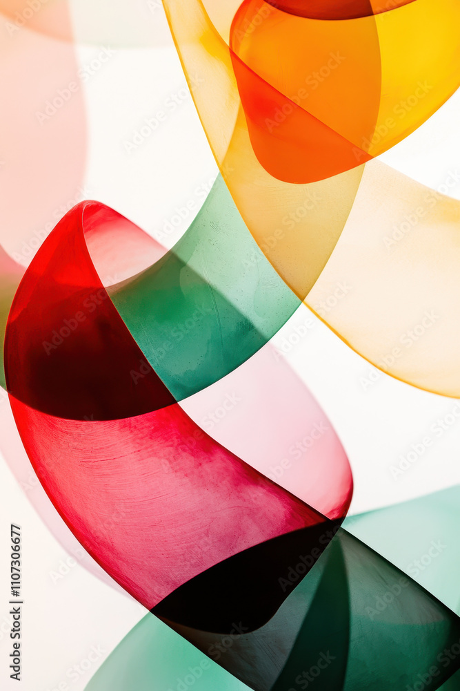 Poster dynamic abstract artwork featuring colorful drapes and fluid geometric patterns