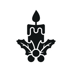 Christmas candle icon, a vibrant and detailed graphic, perfect for capturing the spirit of Christmas in your digital or print designs