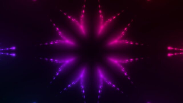 energievoll hell leuchtende bl&uuml;tenf&ouml;rmige Lichter, Energie, Blume, Stern, Strom, St&auml;rke, Netzwerk, Sicherheit, kraftvoll, symmetrisch, Licht, Technologie, Wissenschaft, pink, violett, schwarz

