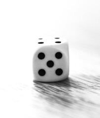 Beautiful close-up of a dice