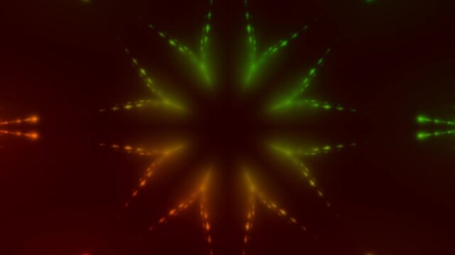 energievoll hell leuchtende bl&uuml;tenf&ouml;rmige Lichter, Energie, Blume, Stern, Strom, St&auml;rke, Netzwerk, Sicherheit, kraftvoll, symmetrisch, Licht, Technologie, Wissenschaft, gr&uuml;n, orange, schwarz
