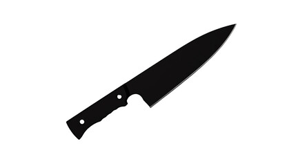 Obraz premium Isolated black chef knife on transparent background, sharp and sleek design for culinary precision and style.