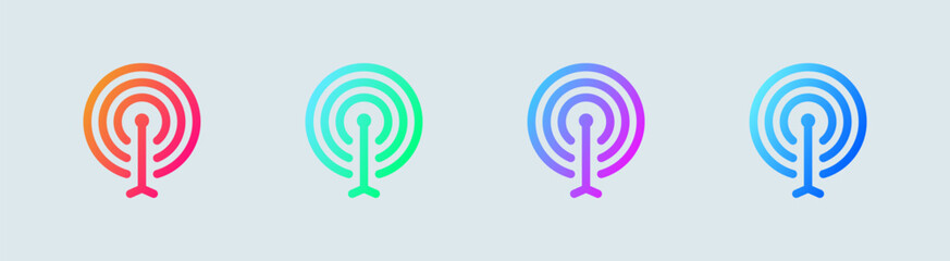 Frequency line icon in gradient colors. Radio signs vector illustration.