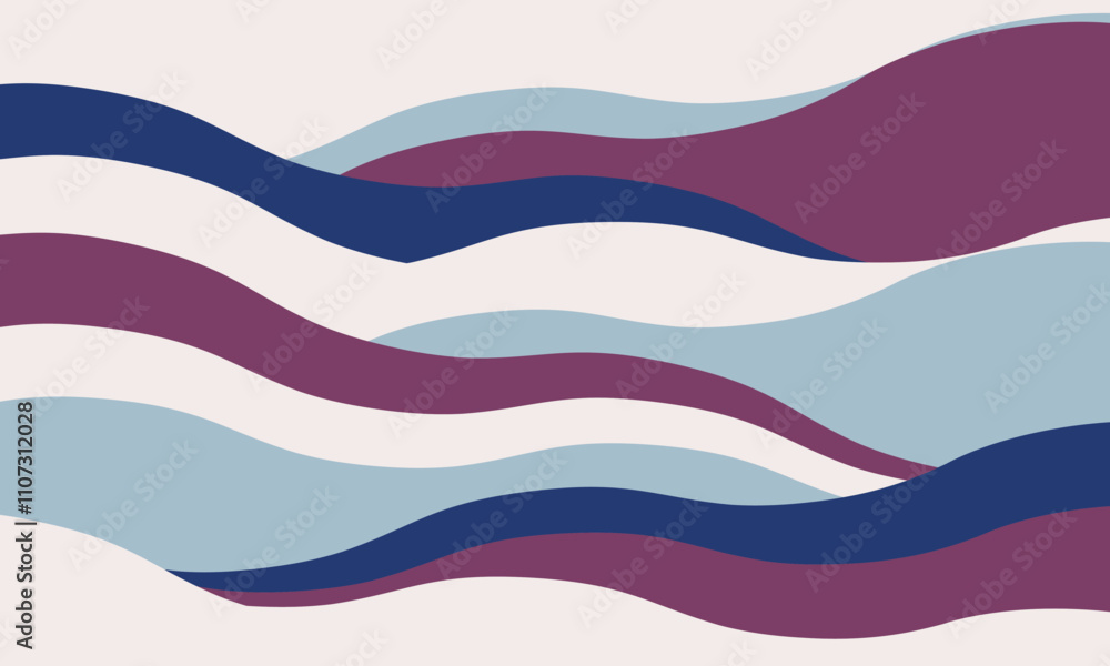 Poster minimalist abstract background with wavy, rippled stripes and sparse curves. flowing, textured lines
