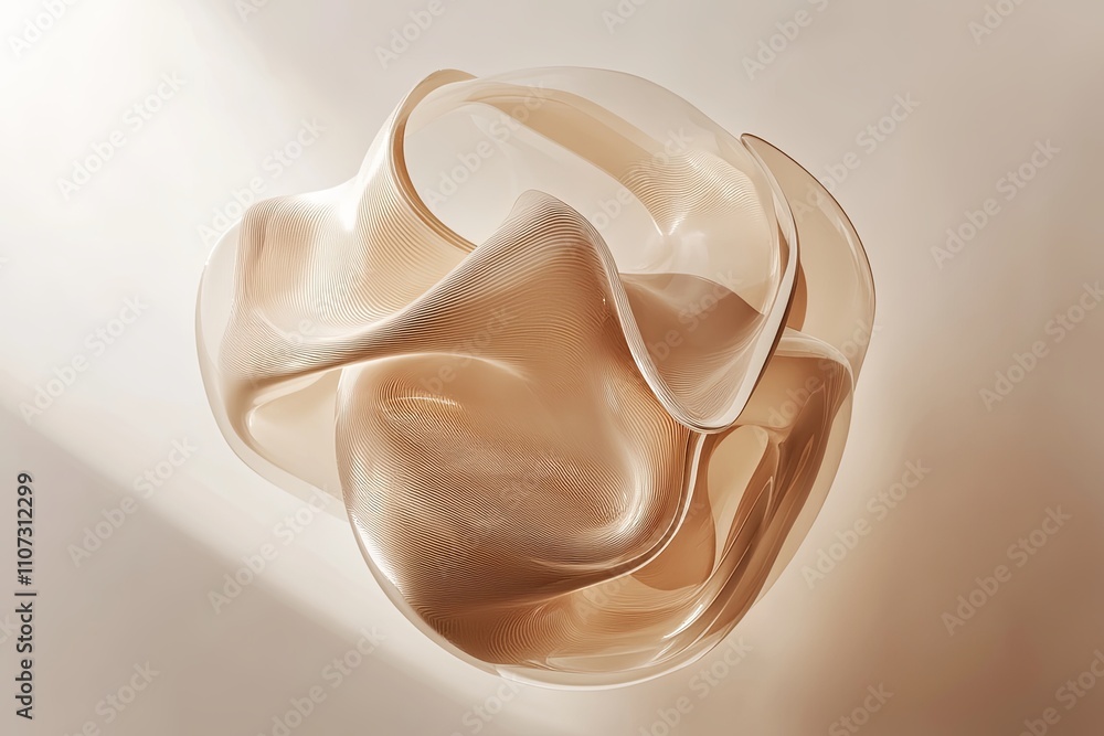 Poster artistic glass sculpture in soft hues creating a dynamic visual experience. generative ai