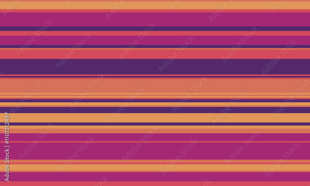 Poster geometric stripes seamless vector pattern with horizontal lines in varied colours, creating an abstr