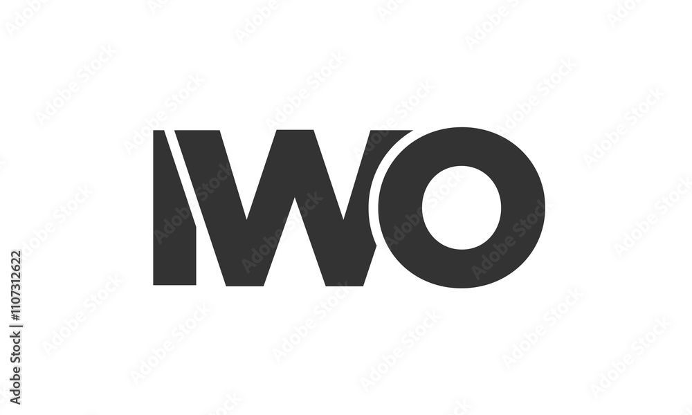 Fototapete IWO logo design template with strong and modern bold text. Initial based vector logotype featuring simple and minimal typography. Trendy company identity.