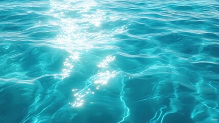 Obraz premium Sunlight reflecting on calm blue ocean water.