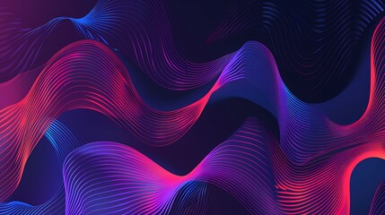 A wavy, abstract digital art with layered, curved lines of bright colors, flowing smoothly like a vibrant liquid prominent colors transition