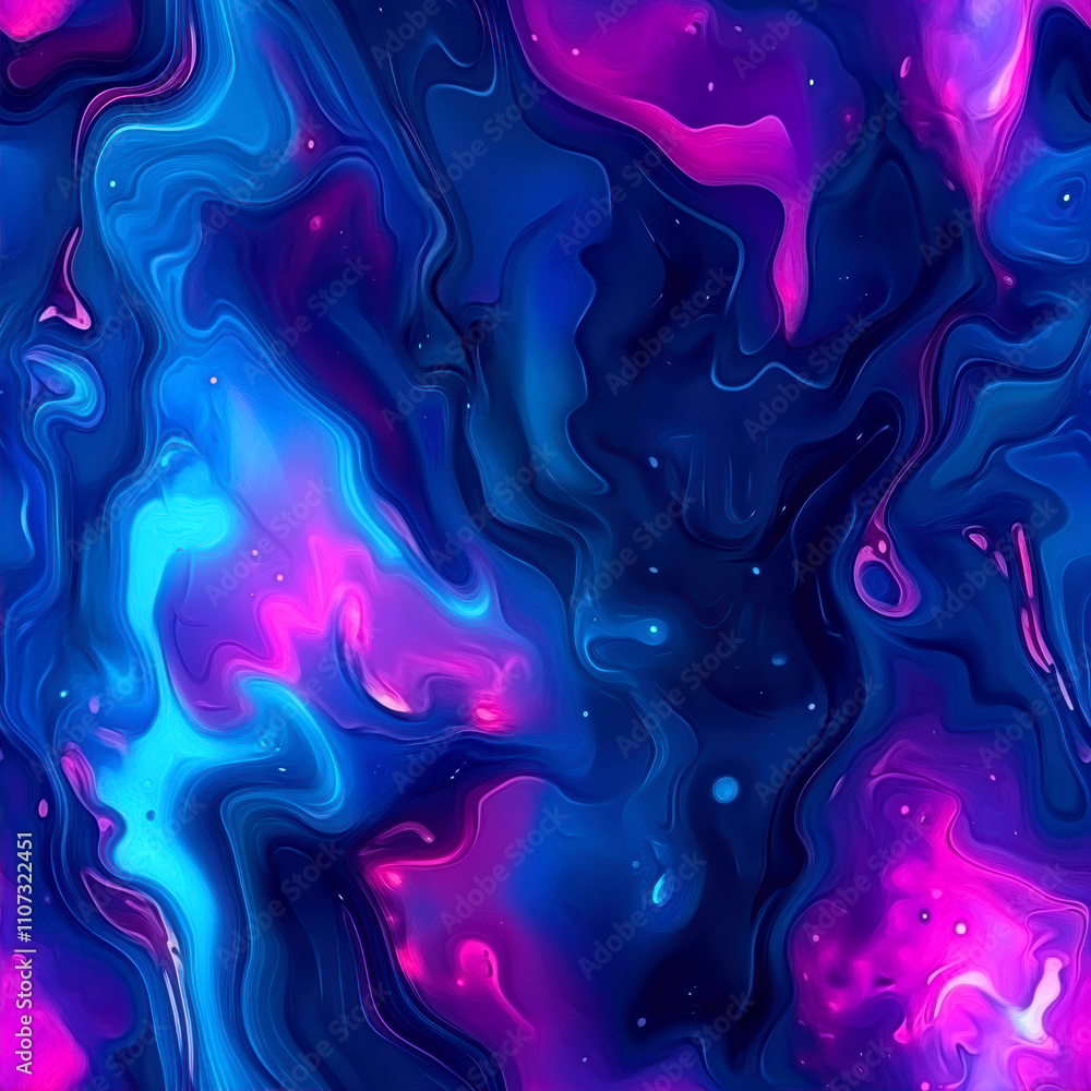 Poster vibrant cosmic patterns swirling in a dark, sci-fi inspired camouflage backdrop filled with rich col