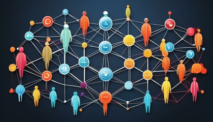 Digital Connections: Colorful Figures Representing Online Interactions