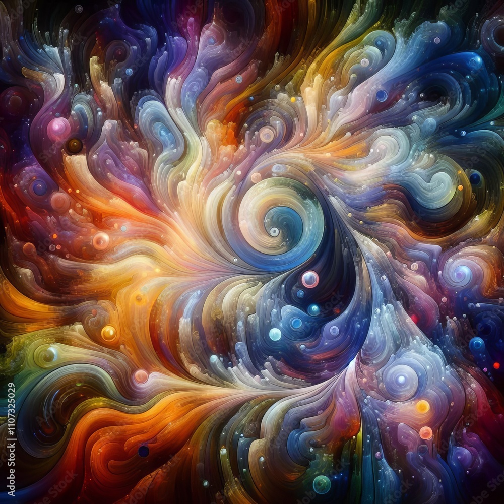 Poster ethereal enigma an abstract design where shapes and colors flow