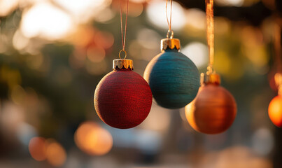 Elegant Christmas Ornaments in Seasonal Splendor: A Vibrant Display of Holiday Tradition and Festive Spirit