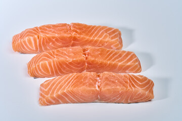 Fresh raw salmon fillets