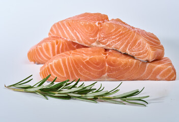 Fresh raw salmon fillets