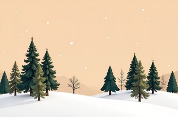 Obraz premium Hand drawn pine forest textured illustration.