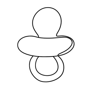 recommend clip art: Baby pacifier one line art drawing 