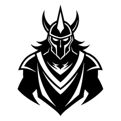 Valkyrie Warrior Esport Mascot silhouette vector