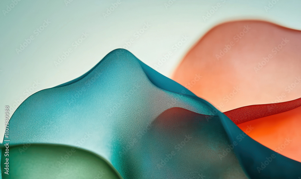 Poster exploring colorful abstract waves: a study in fluidity and modern design elements