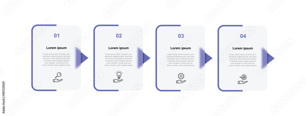 Leinwandbilder modern design template infographic with 4 step column and glassmorp concept suitable for business information and web presentation 