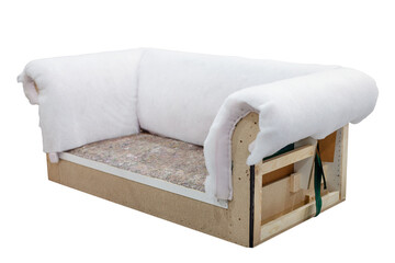 Partially Assembled Sofa Frame with Padding