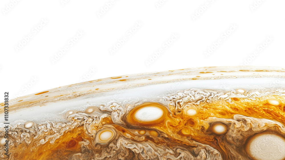 Wall mural jupiter planet surface isolated on transparent background with copy space for text