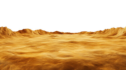 Venus desert surface planet isolated on transparent background with copy space for text