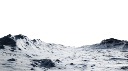 Ceres or Moon planet surface isolated on transparent background with copy space for text