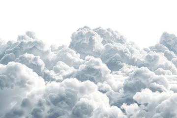 Cumulus Clouds Isolated on Transparent or White Background